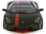 Lamborghini Reventon Matte Black with Red Stripes "Satin Paint" Series 1/24 Diecast Model Car by Motormax