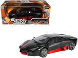 Lamborghini Reventon Matte Black with Red Stripes "Satin Paint" Series 1/24 Diecast Model Car by Motormax