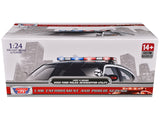 2022 Ford Police Interceptor Utility Black and White "Builder's Kit" with Flashing Light Bar and Front and Rear Lights and Sounds 1/24 Diecast Model by Motormax