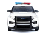 2022 Ford Police Interceptor Utility Plain White "Builder's Kit" with Flashing Light Bar and Front and Rear Lights and Sounds 1/24 Diecast Model by Motormax