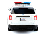 2022 Ford Police Interceptor Utility Plain White "Builder's Kit" with Flashing Light Bar and Front and Rear Lights and Sounds 1/24 Diecast Model by Motormax