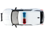 2022 Ford Police Interceptor Utility Plain White "Builder's Kit" with Flashing Light Bar and Front and Rear Lights and Sounds 1/24 Diecast Model by Motormax
