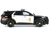 2022 Ford Police Interceptor Utility Black and White "Los Angeles Police Department (LAPD)" with Flashing Light Bar and Front and Rear Lights and Sounds 1/24 Diecast Model Car by Motormax