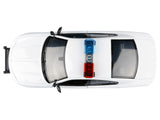 2023 Dodge Charger Pursuit Police Car Unmarked White with Flashing Light Bar Front and Rear Lights and 2 Sounds "Builder's Kit" 1/24 Diecast Model Car by Motormax