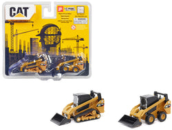 CAT Caterpillar 272D2 Skid Steer Loader Yellow and CAT Caterpillar 297D2 Compact Track Loader Yellow (2 Piece Set) 1/64 Diecast Models by Diecast Masters