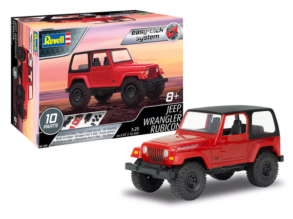 Jeep Wrangler Rubicon (Easy-Click) Plastic Model Kit (Skill Level 2) 1/25 Scale Model by Revell
