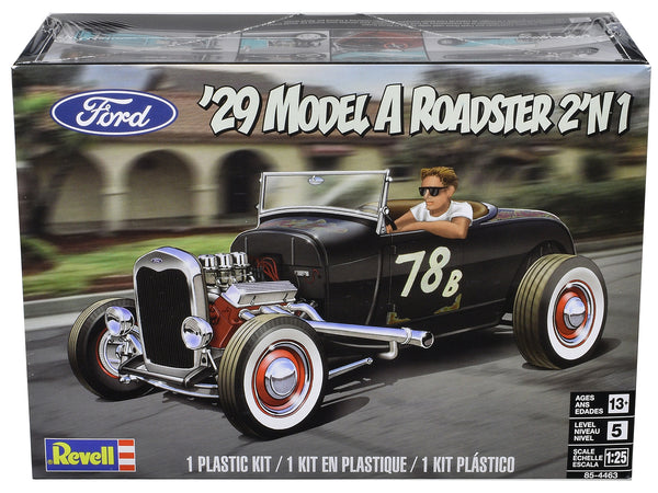 1929 Ford Model A Roadster 2-in-1 Plastic Model Kit (Skill Level 5) 1/25 Scale Model by Revell