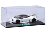 Collectible Display Show Case with Black Plastic Base and Green "LBWK" Logo for 1/18-1/24 Scale Model Cars by Autoart