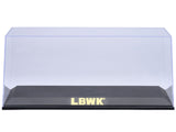 Collectible Display Show Case with Black Plastic Base and Gold "LBWK" Logo for 1/18-1/24 Scale Model Cars by Autoart