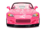 Suki's 2001 Honda S2000 Convertible Pink with Graphics "25 Years of Fast & Furious" "2 Fast 2 Furious" (2003) Movie 1/24 Diecast Model Car by Jada