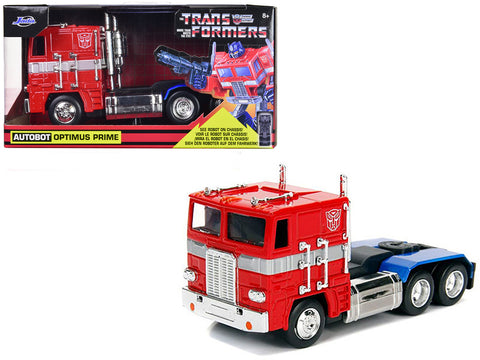 G1 Autobot Optimus Prime Truck Red with Robot on Chassis from "Transformers" TV Series "Hollywood Rides" Series 1/32 Diecast Model by Jada
