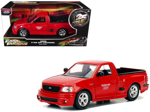 Ford F-150 SVT Lightning Pickup Truck Red "The Fast and the Furious" (2001) Movie "25 Years of Fast & Furious" Series 1/24 Diecast Model by Jada