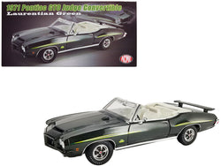 1971 Pontiac GTO Judge Convertible Laurentian Green Metallic with Graphics and White Interior Limited Edition to 252 pieces Worldwide 1/18 Diecast Model Car by ACME