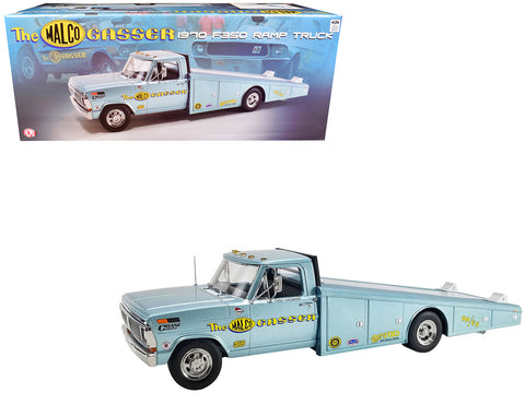 1970 Ford F-350 Ramp Truck Light Blue Metallic "Malco Gasser" Limited Edition to 240 pieces Worldwide 1/18 Diecast Model by ACME