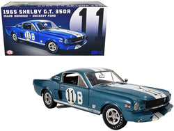1965 Shelby GT 350R #11B Mark Donahue "Dockery Ford" Blue Metallic with White Stripes Limited Edition to 600 pieces Worldwide 1/18 Diecast Model Car by ACME