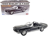 1968 Shelby GT500 KR Convertible Black with White Stripes Limited Edition to 480 pieces Worldwide 1/18 Diecast Model Car by ACME