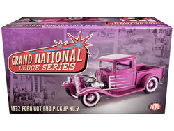 1932 Ford Hot Rod Pickup Truck "Grand National Deuce Series #7" Cotton Candy Pink Metallic with White Graphics Limited Edition to 456 pieces Worldwide 1/18 Diecast Model by ACME