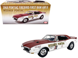 1968 Pontiac Firebird "First Ram Air II - Weidner Pontiac" White and Red with Stripes Limited Edition to 306 pieces Worldwide 1/18 Diecast Model Car by ACME