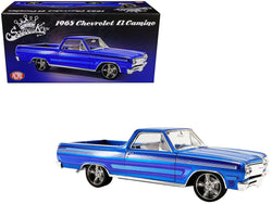 1965 Chevrolet El Camino Custom Laser Blue Metallic with Graphics "Southern Kings Customs" Limited Edition to 222 pieces Worldwide 1/18 Diecast Model by ACME