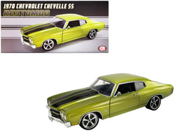 1970 Chevrolet Chevelle SS Restomod Citrus Green Metallic with Black Stripes Limited Edition to 318 pieces Worldwide 1/18 Diecast Model Car by ACME