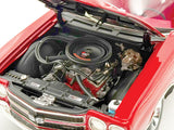 1970 Chevrolet Chevelle SS 454 LS6 Cranberry Red with White Stripes and Red Interior Limited Edition to 454 pieces Worldwide 1/18 Diecast Model Car by ACME