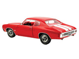 1970 Chevrolet Chevelle SS 454 LS6 Cranberry Red with White Stripes and Red Interior Limited Edition to 454 pieces Worldwide 1/18 Diecast Model Car by ACME