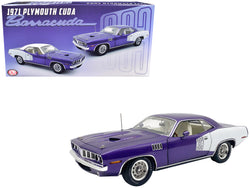 1971 Plymouth Barracuda Violet Metallic and White Limited Edition to 350 pieces Worldwide 1/18 Diecast Model Car by ACME