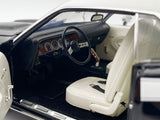 1972 Plymouth Cuda 340 Black with White Stripes Top and Interior Limited Edition to 490 pieces Worldwide 1/18 Diecast Model Car by ACME