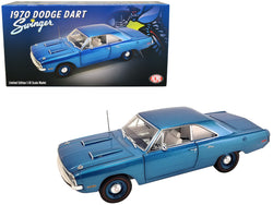 1970 Dodge Dart Swinger Blue Metallic with White Interior Limited Edition to 276 pieces Worldwide 1/18 Diecast Model Car by ACME
