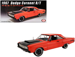 1967 Dodge Coronet R/T "Restomod" Primer Red with Black Hood Limited Edition to 372 pieces Worldwide 1/18 Diecast Model Car by ACME