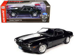 1972 Pontiac Firebird T/A Trans Am Starlight Black with White Stripes "Class of 1972" "American Muscle" Series 1/18 Diecast Model Car by Autoworld