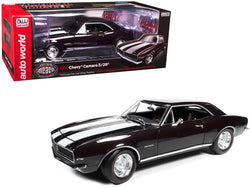1967 Chevrolet Camaro Z/28 Royal Plum with White Stripes "Muscle Car & Corvette Nationals" (MCACN) 1/18 Diecast Model Car by Autoworld