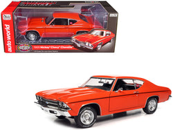 1969 Chevrolet "Nickey" Chevelle Hugger Orange with Black Stripes "Muscle Car & Corvette Nationals" (MCACN) 1/18 Diecast Model Car by Autoworld