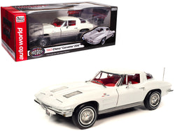 1963 Chevrolet Corvette Z06 Split-Window Coupe Ermine White with Red Interior "Muscle Car & Corvette Nationals" (MCACN) "American Muscle" Series 1/18 Diecast Model Car by Autoworld