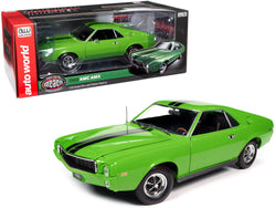 1969 AMC AMX Big Bad Lime Green with Black Stripes "Muscle Car & Corvette Nationals" (MCACN) "American Muscle" Series 1/18 Diecast Model Car by Autoworld