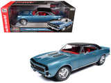 1967 Chevrolet Yenko Camaro YS760 Nantucket Blue Metallic with Black Stripes, Black Vinyl Top, and Red Interior "Muscle Car & Corvette Nationals" (MCACN) "American Muscle" Series 1/18 Diecast Model Car by Autoworld