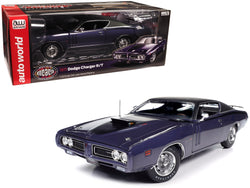 1971 Dodge Charger R/T Plum Crazy Purple Metallic with Black Vinyl Top "Muscle Car & Corvette Nationals" (MCACN) "American Muscle" Series 1/18 Diecast Model Car by Autoworld