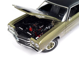 1970 Chevrolet Chevelle SS Tricentennial Gold with Black Stripes and Vinyl Top "Muscle Car & Corvette Nationals" (MCACN) "American Muscle" Series 1/18 Diecast Model Car by Autoworld