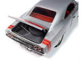 1968 Dodge Charger R/T "Muscle Car & Corvette Nationals" (MCACN) Silver Metallic with Red Interior "American Muscle" Series 1/18 Diecast Model Car by Autoworld