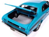 1972 Dodge Demon GSS "Mecum Auctions" Petty Blue with Black Stripes "American Muscle" Series 1/18 Diecast Model Car by Autoworld