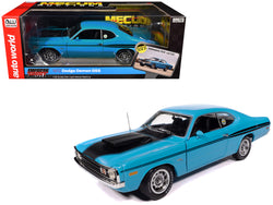 1972 Dodge Demon GSS "Mecum Auctions" Petty Blue with Black Stripes "American Muscle" Series 1/18 Diecast Model Car by Autoworld