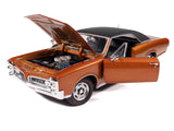 1966 Pontiac GTO Copper Blaze Metallic with Black Vinyl Top "Hemmings Muscle Machines July 2024 Cover Car" "American Muscle" Series 1/18 Diecast Model Car by Autoworld