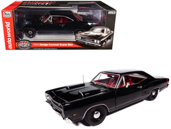 1969 Dodge Coronet Super Bee "Muscle Car & Corvette Nationals" (MCACN) Black with Red Interior "American Muscle" Series 1/18 Diecast Model Car by Autoworld