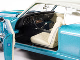 1969 Chevrolet Chevelle SS 396 Azure Turquoise Metallic with White Stripes White Vinyl Top and Interior "Muscle Car & Corvette Nationals" (MCACN) "American Muscle" Series 1/18 Diecast Model Car by Autoworld