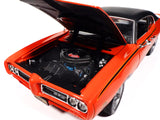 1969 Pontiac GTO Judge Carousel Red with Black Stripes and Black Vinyl Top "Mecum Auctions" "American Muscle" Series 1/18 Diecast Model Car by Autoworld