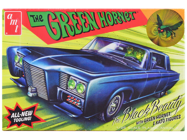Black Beauty "The Green Hornet" (1966–1967) TV Series with Green Hornet and Kato Figures Plastic Model Kit (Skill Level 2) 1/25 Scale Model by AMT