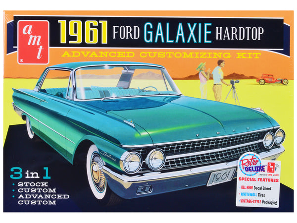 1961 Ford Galaxie Hardtop 3-in-1 Plastic Model Kit (Skill Level 2) 1/25 Scale Model by AMT