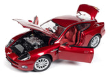 2005 Aston Martin V12 Vanquish RHD (Right Hand Drive) Toro Red Mica Metallic with Red Interior 1/18 Diecast Model Car by Autoworld