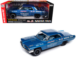 1962 Pontiac Catalina "Arnie Beswick - Mr. B's Passionate Poncho" Ensign Blue Metallic with Blue and White Interior "Legends of the Quarter Mile" Series 1/18 Diecast Model Car by Autoworld
