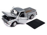 1968 Chevrolet C10 Stepside Pickup Truck Silver Metallic 1/18 Diecast Model by Autoworld